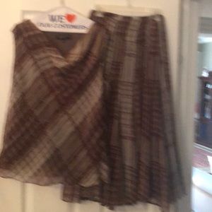 2 piece - Top & skirt - burgundy/light gray